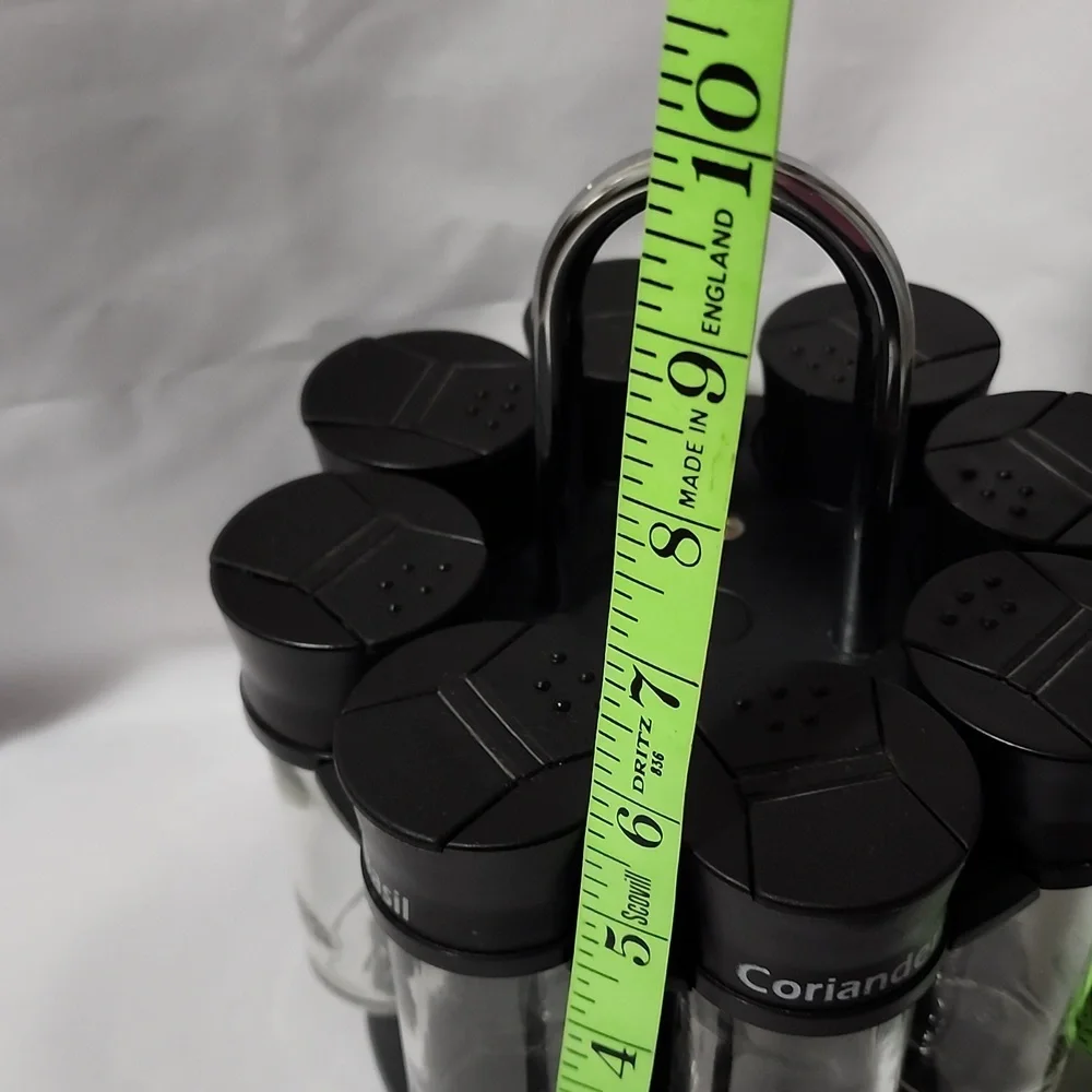 Spice Rack with 8 Jars, metal rotating carousel